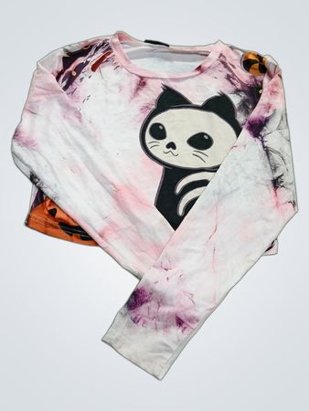SHEIN CURVE Graphic Print Long Sleeve Crop Top