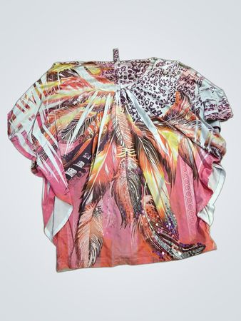 La Moka Women's Feather Print T-Shirt