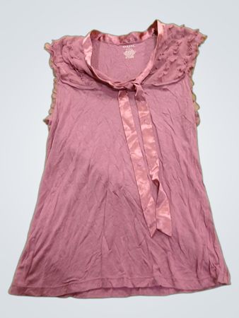 Merona Women's Sleeveless Top with Ruffle Collar and Tie