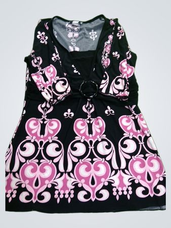 studio 1940 Black Pink Floral Print Sleeveless Top