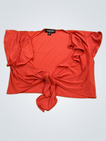 Perceptions New York Red Tie Front Bolero Top