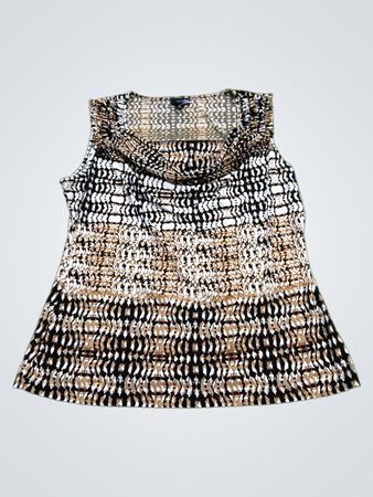 East5th Women's Sleeveless Cowl Neck Printed Top