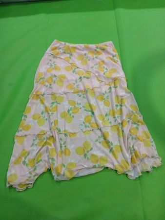 Women's Lemon Print Tiered Midi Skirt