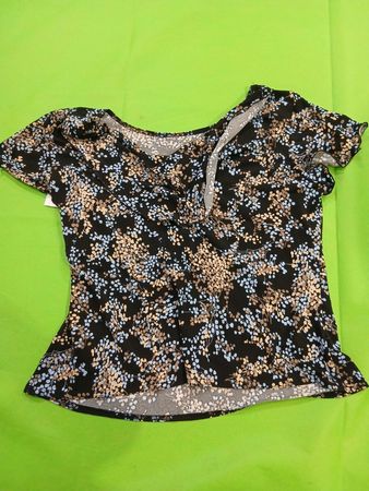 Black Floral Print Blouse