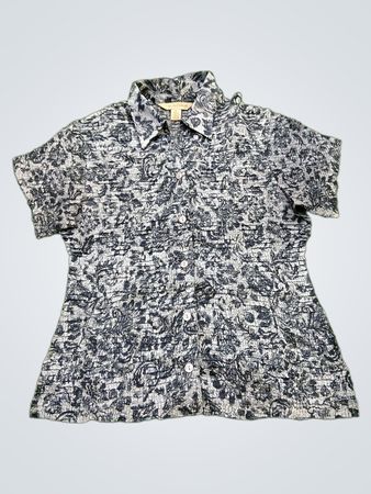 CASUAL CORNER Women's Short Sleeve Smocked Blouse