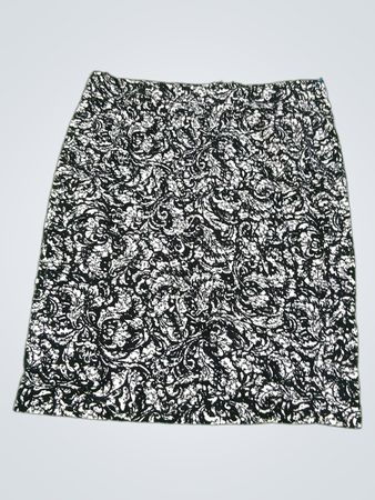 Romy Black and White Floral Print Skirt