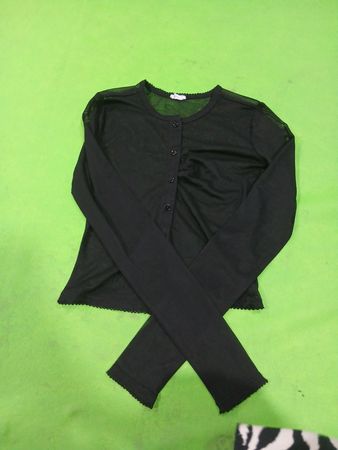 Garage Black Sheer Long-Sleeve Top