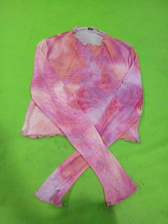 NLY ONE Women's Mesh Tie-Dye Long Sleeve Top