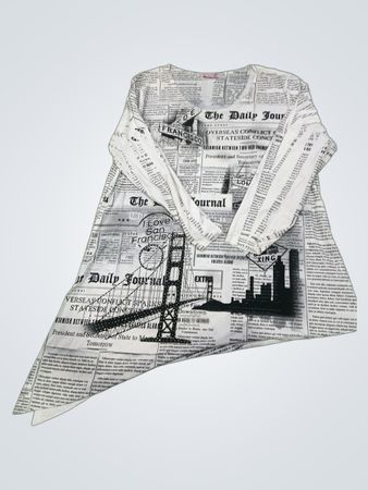 Pretty Woman Newspaper Print Tunic