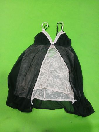 Black and white lace chemise