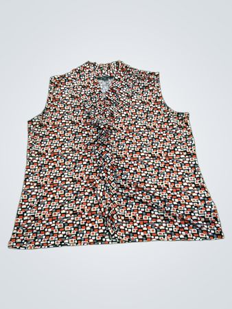 JONES STUDIO Sleeveless Blouse with Geometric Print