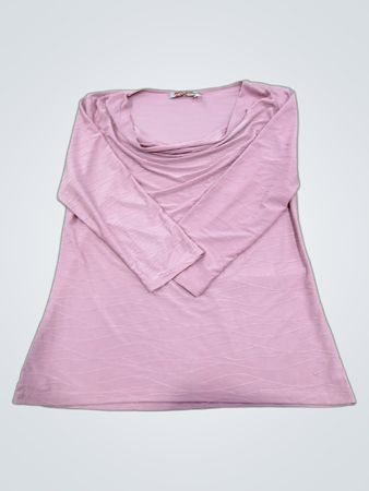CAROL ROSE Pink Cowl Neck Long Sleeve Top
