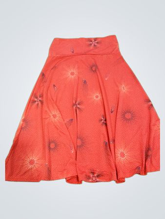 LuLaRoe Orange Floral Print A-Line Skirt