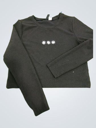 H&M Divided Black Ribbed Crop Top