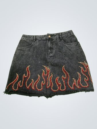 HONEY PUNCH Flame Denim Minirock