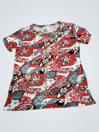 PIELDELUX Women's Short Sleeve Floral Print Dress