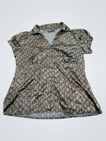 APT.9 Damen Braune Bedruckte Button-Up Bluse