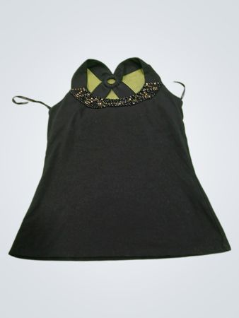 Top à col halter noir embellie CONTEMPORAINE