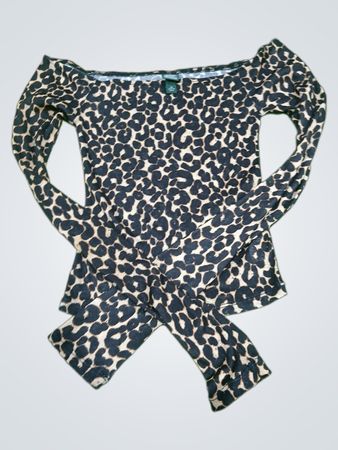 Wild Fable Leopard Print Off-the-Shoulder Long Sleeve Top