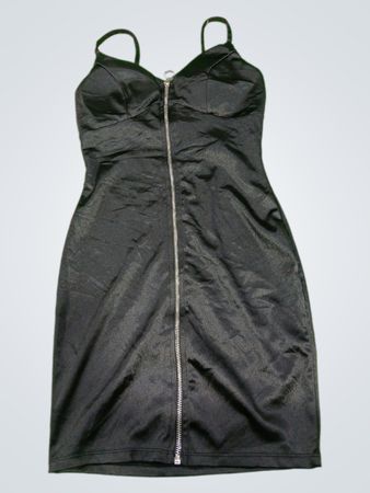 Robe mini à zip noir Hute Monde
