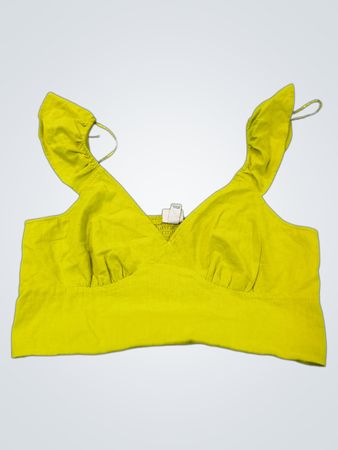 A New Day Yellow Smocked Crop Top