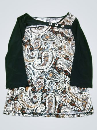 NY Collection Paisley Print Langarmtop