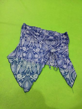 Blaue Paisley-Print-Schal-Oberteil