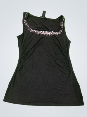 White House Black Market Schwarzes verziertes Tanktop