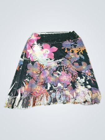 July Five Floral Print Ruffle Skirt