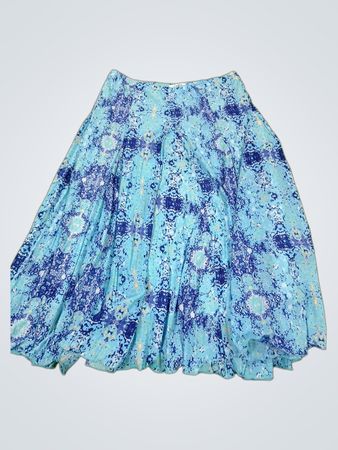 Cato Blaue Blumendruck Plissierter Midi-Rock