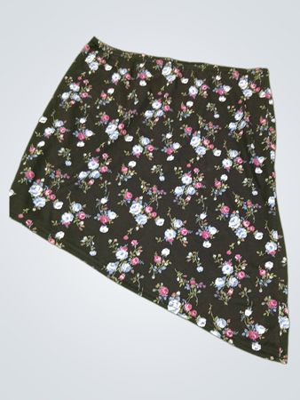 No Boundaries Black Floral Print Midi Skirt
