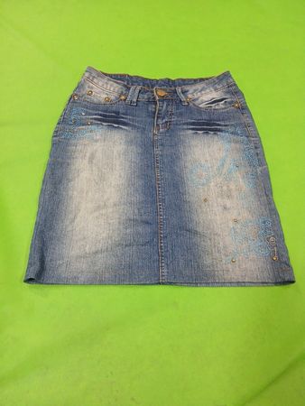 WILD ONE Blauer Denim-Rock mit Verzierungen