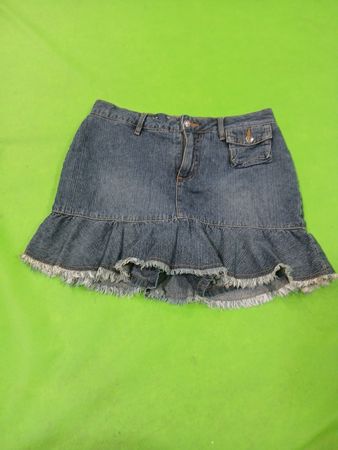 Denimrock mit Rüschensaum