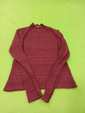 Zara Knit Mock Neck Long Sleeve Top