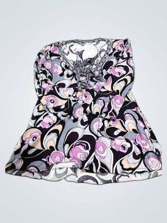 Strapless floral print top