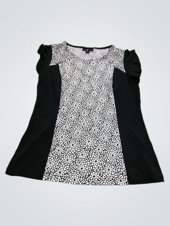 Worthington Damen Bluse mit schwarz-weißen Mustern