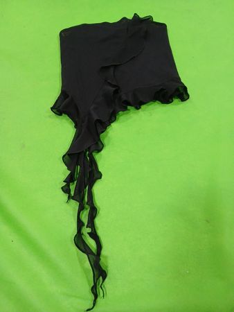 FBSISTER Schwarzer Rüschenschal aus transparentem Material