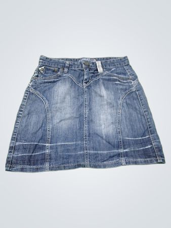 Jupe en denim CRASPOT avec poches arrière florales