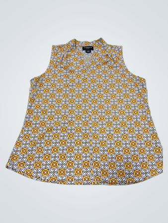 Liz Claiborne Petite Ärmellose Bluse mit geometrischem Druck