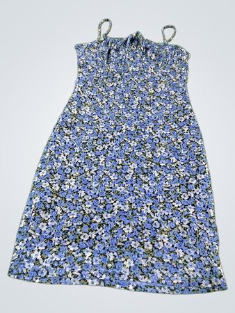 LIZ & SARA Blue Floral Print Mini Dress