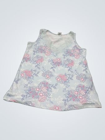 Top sans manches à imprimé floral et bordure en dentelle de Fashion by Mirabeau