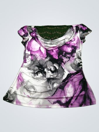 Top à imprimé floral violet pour femme Wrapper