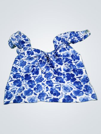Reserved Floral Print Smocked Crop Top