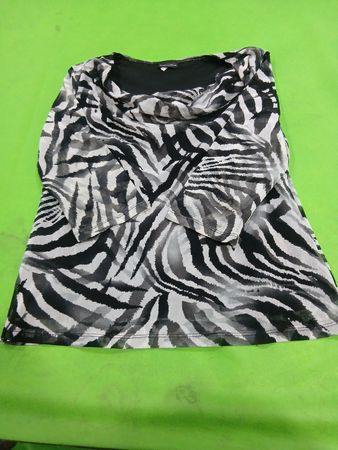 Brittany Black Zebra Print Cowl Neck Top