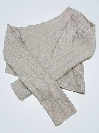 Top à manches longues beige texturé
