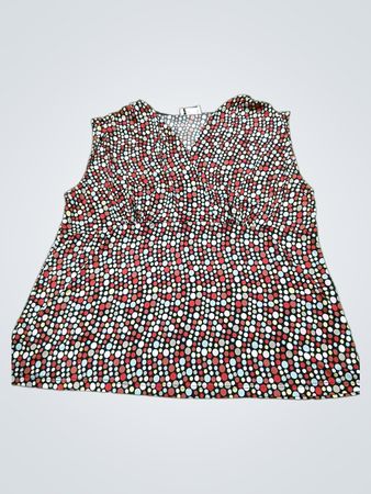 Top sans manches à col en V à pois CAREN SPORT