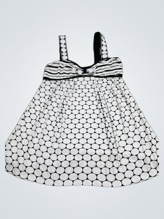 Roccobarocco White and Black Polka Dot Dress