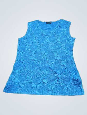 Diamantblau strukturiertes ärmelloses Oberteil