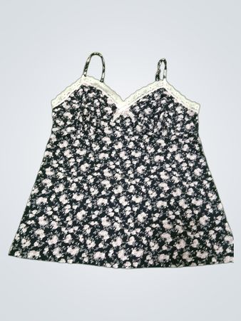 La Vie en Rose Floral Print Cami with Lace Trim
