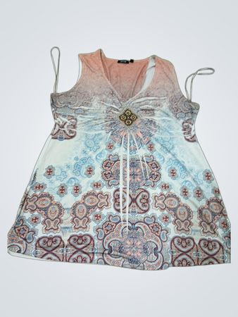 Apt. 9 Frauen Ärmellose Tunika mit Paisley-Muster und Verzierungen